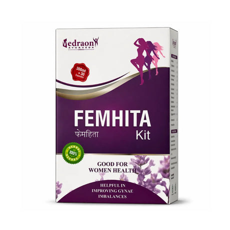 Femhita Kit packaging with purple and white design on a white background