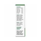 Product label with text on a white background