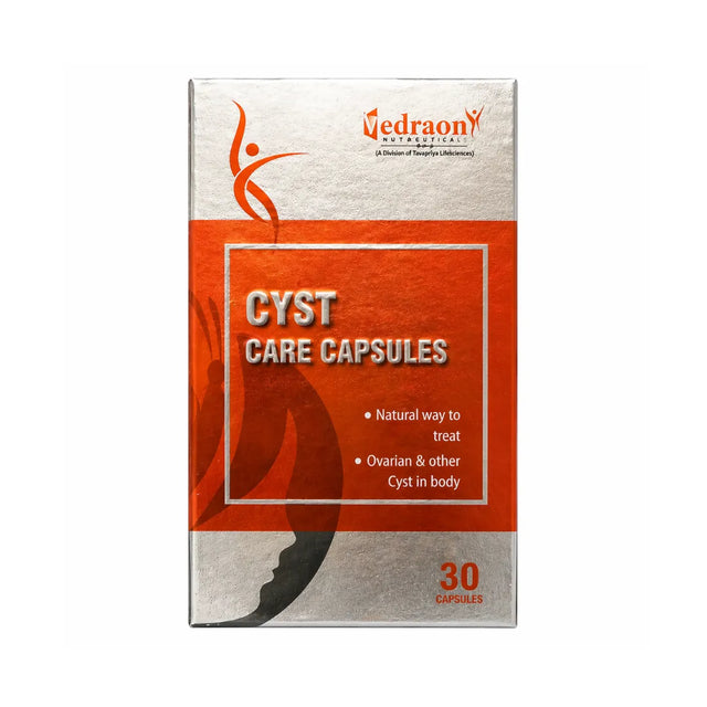 Vedraon Cyst Care Capsules packaging on a white background