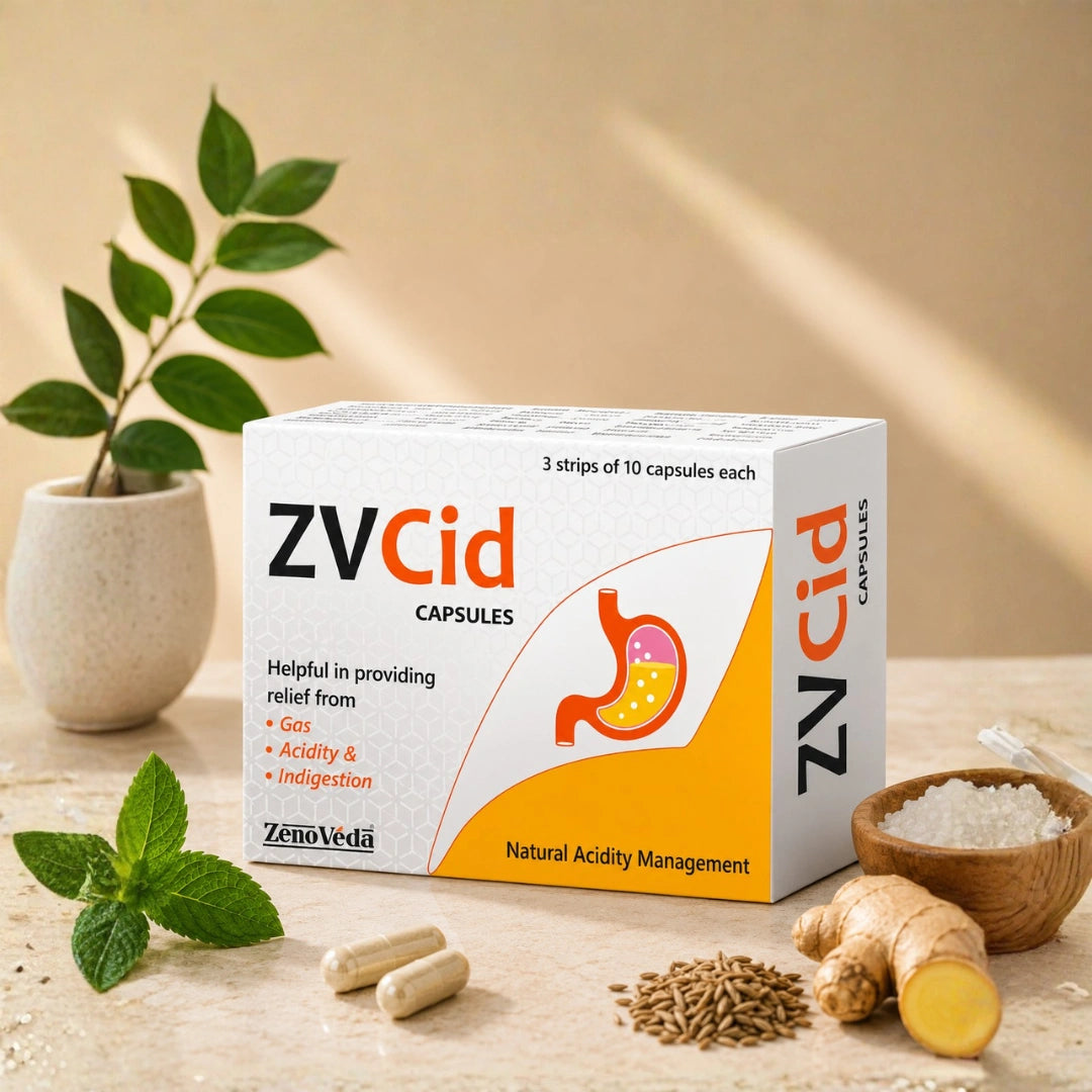 ZV Cid Acidity Relief Capsules – Herbal Support for Gas, Acidity & Indigestion