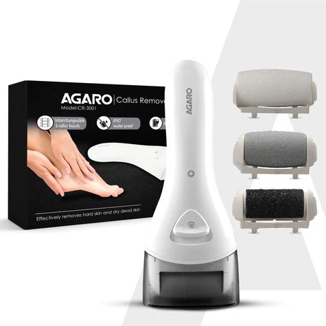 Callus Remover Rechargeable with 3 Heads | Pedicure Device for Dead Skin Removal