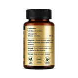 Bottle of Ashwagandha supplement with label on a white background