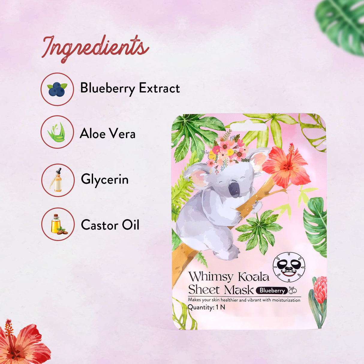 Whimsy Koala kids Sheet Mask (Blueberry)