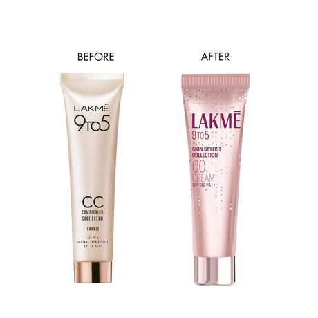 Lakme 9to5 CC Cream comparison before and after