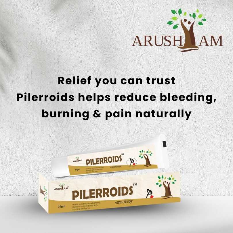 Pillerroids packaging with Arusham branding on a white background