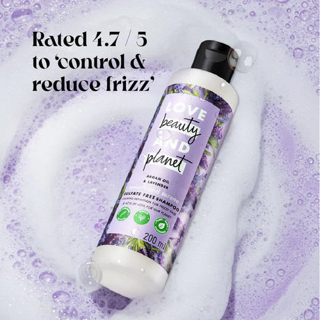 Shampoo bottle with purple label