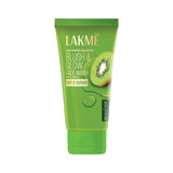 Lakme Blush & Glow Face Wash tube with kiwi fruit on a white background