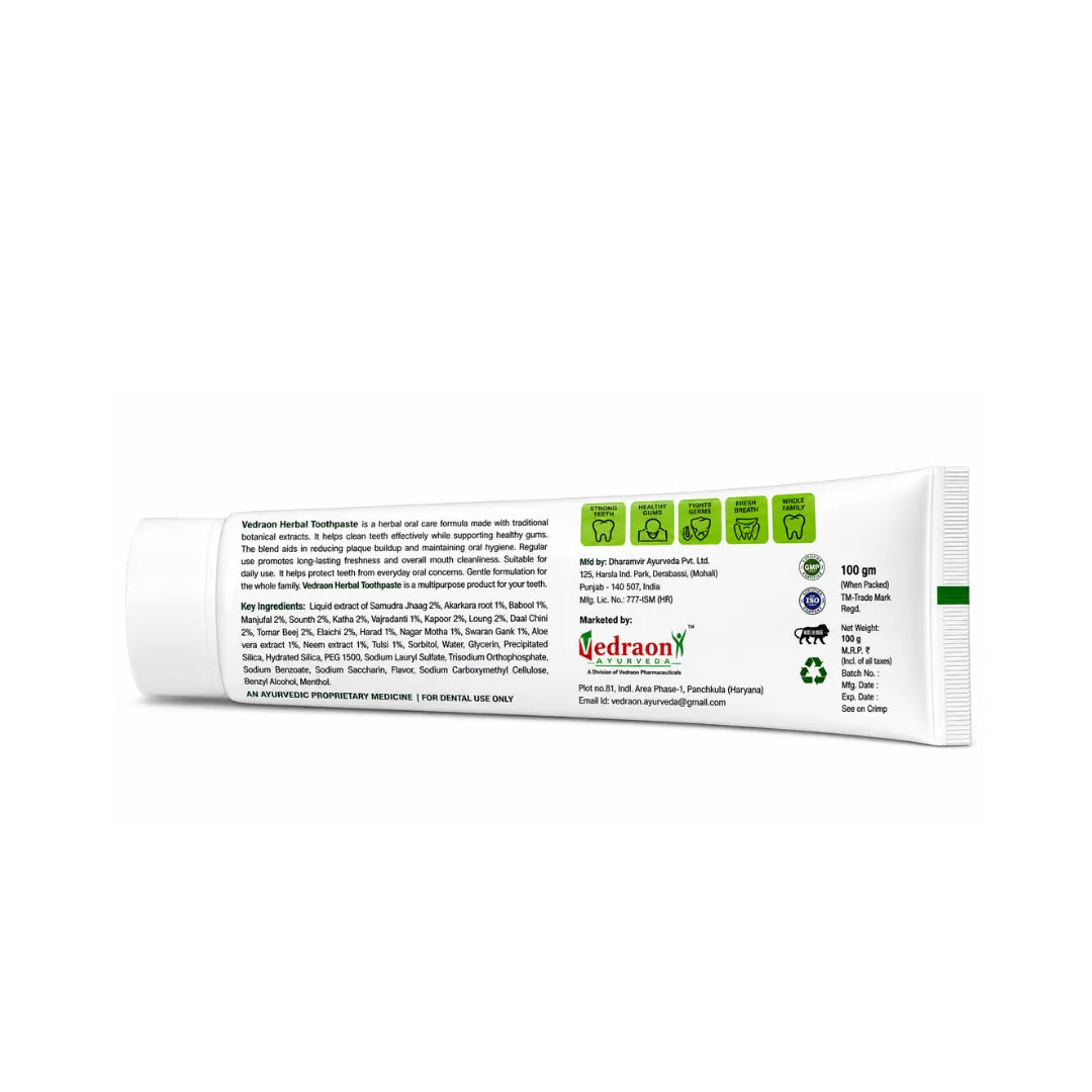 White tube with green and black text on a white background