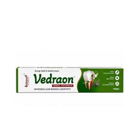 Vedraon herbal toothpaste packaging on a white background