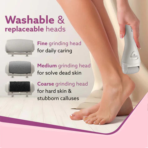 Callus Remover Rechargeable with 3 Heads | Pedicure Device for Dead Skin Removal