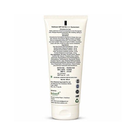Sunscreen tube with label on a white background