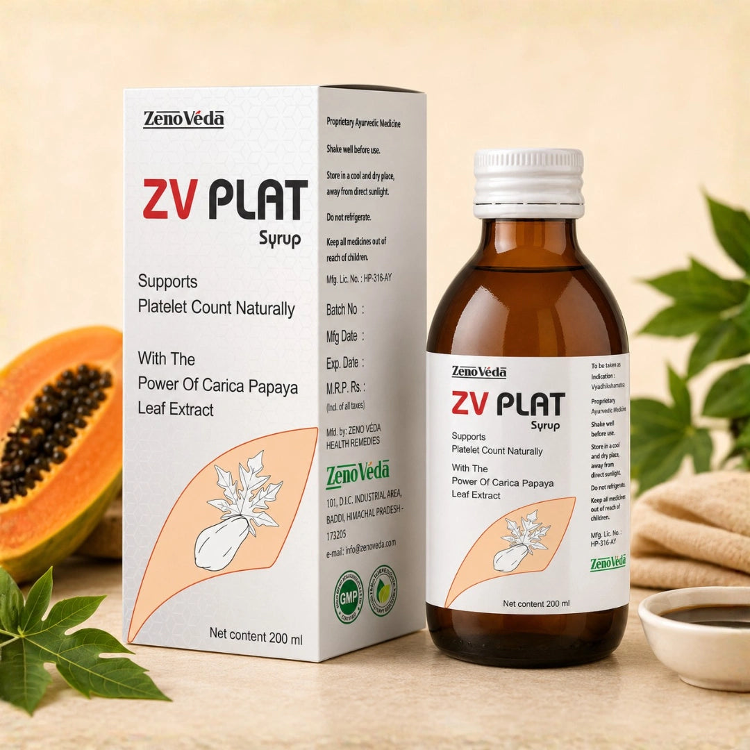ZV Plat Syrup – Ayurvedic Platelet Support Syrup with Carica Papaya Leaf Extract | 200ml