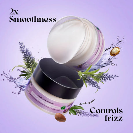 Two jars of hair product with lavender