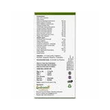 Back label of a Vedraon product with ingredient list and branding.