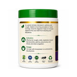 Container with green lid and white body on a white background