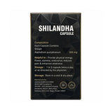 Shilandha capsule packaging with black background and white text