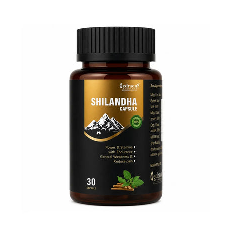 Shilandha capsules with a black and gold label on a white background