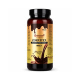 Bottle of Zorvitex Malt supplement with chocolate flavor on a white background