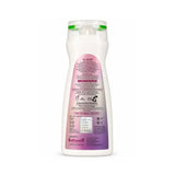 Shampoo bottle with a detailed label on a white background