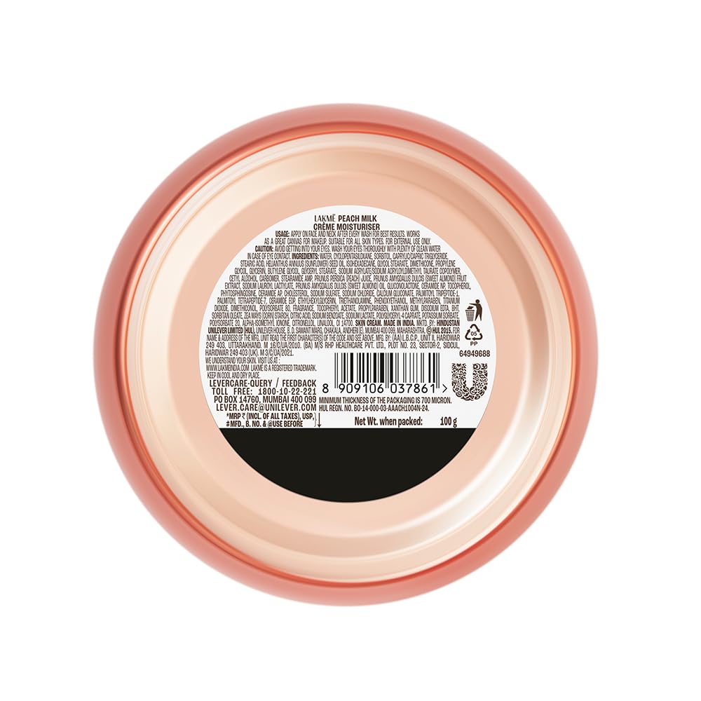 Back of a cosmetic jar with text and branding on a white background