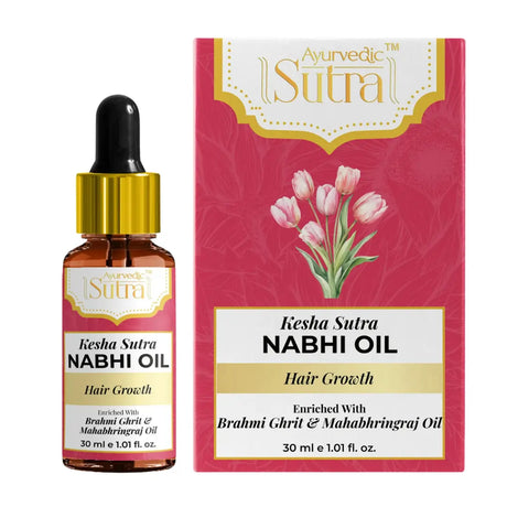 Kesha Sutra Nabhi Oil bottle and packaging on a white background