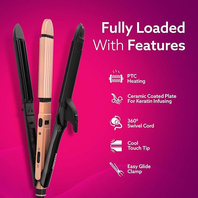 4-in-1 Hair Straightener HS1719 | Multi Styling Hair Tool