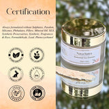 Nava Sutra face exfoliator jar with certification logos on a blurred natural background