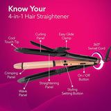 4-in-1 Hair Straightener HS1719 | Multi Styling Hair Tool