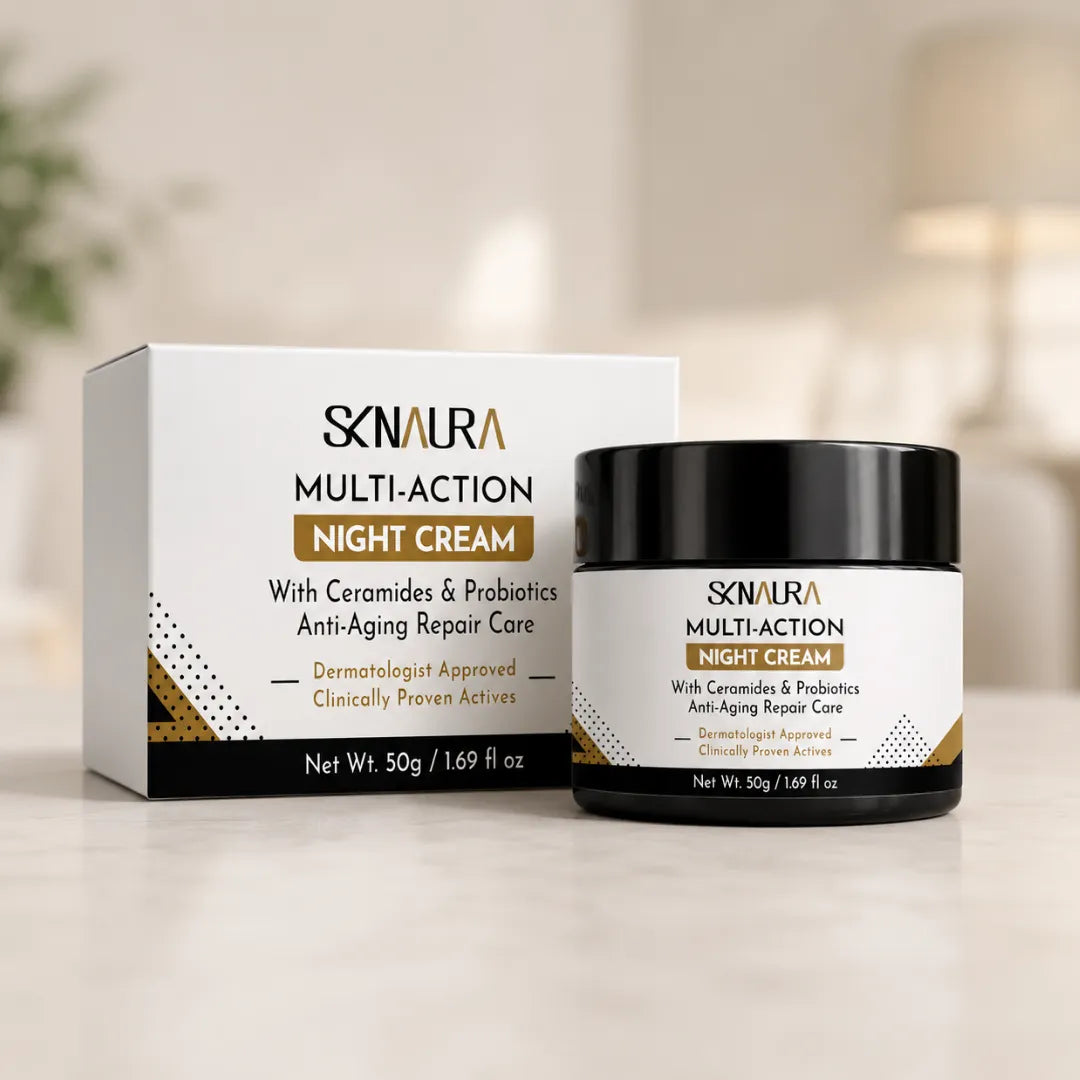 Multi-Action Night Cream with Ceramides & Probiotics | Anti-Aging Repair Care | 50g