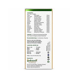 Back label of a herbal supplement packaging with text and branding.