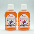 Two bottles of Hexnox antiseptic liquid on a light gray background