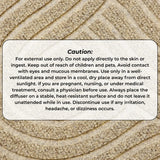 Caution label on a textured beige background