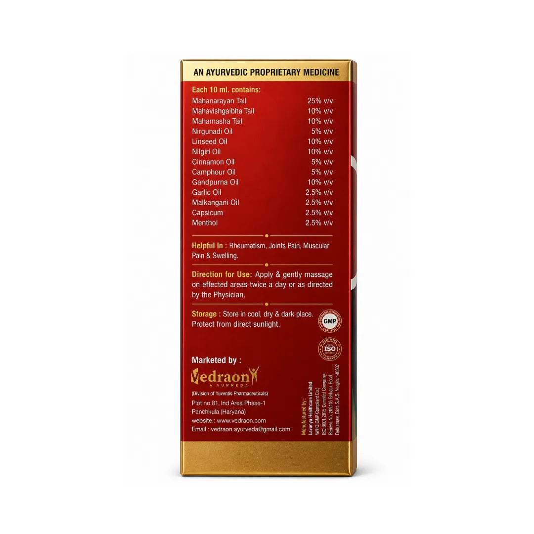 Red and gold box of Vedraan Ayurvedic Proprietary Medicine on a white background