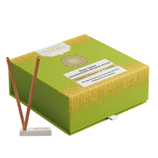 Green box of Sufra incense sticks with two sticks