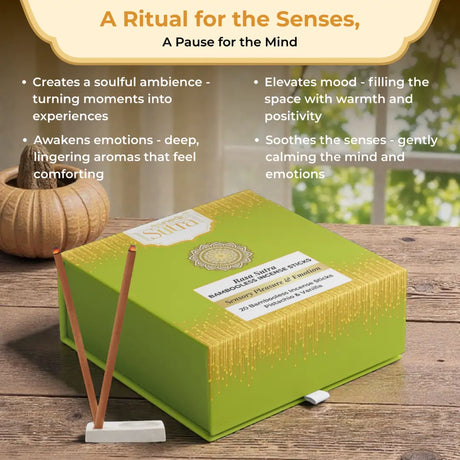 Green box with incense sticks