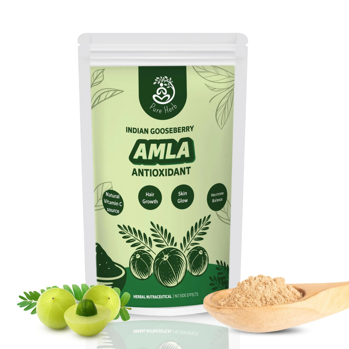 Pure Herb Organic Amla Powder – 100% Pure Indian Gooseberry for Hair, Skin Care & Immunity Support– 100g
