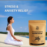 Pure Herb Premium Ashwagandha Powder with Natural Taste Booster Sachet – Withania Somnifera Root – Natural Stress Relief, Energy & Vitality Support – Ayurvedic Herbal Supplement