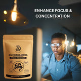 Pure Herb Premium Ashwagandha Powder with Natural Taste Booster Sachet – Withania Somnifera Root – Natural Stress Relief, Energy & Vitality Support – Ayurvedic Herbal Supplement