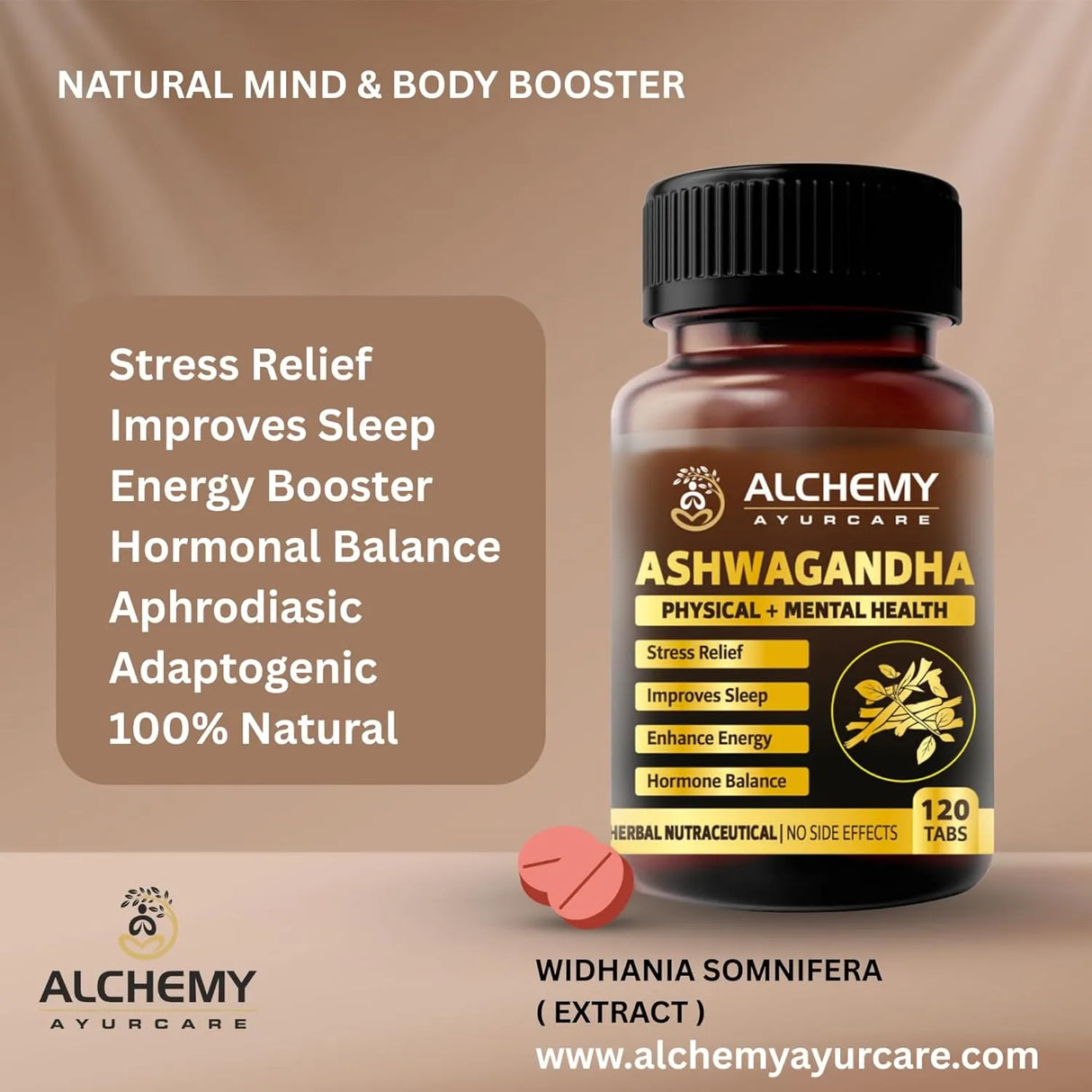 Ashwagandha Extract Tablets 1000mg with Black Pepper | Stress, Sleep & Energy Support