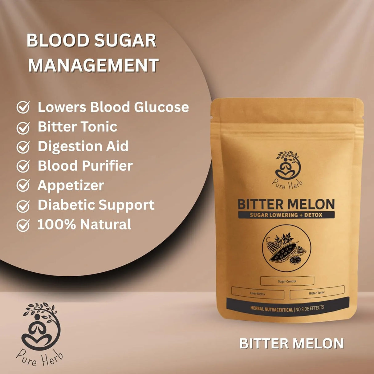 Pure Herb Bitter Melon Karela Powder | Blood Sugar & Detox Support – 150g