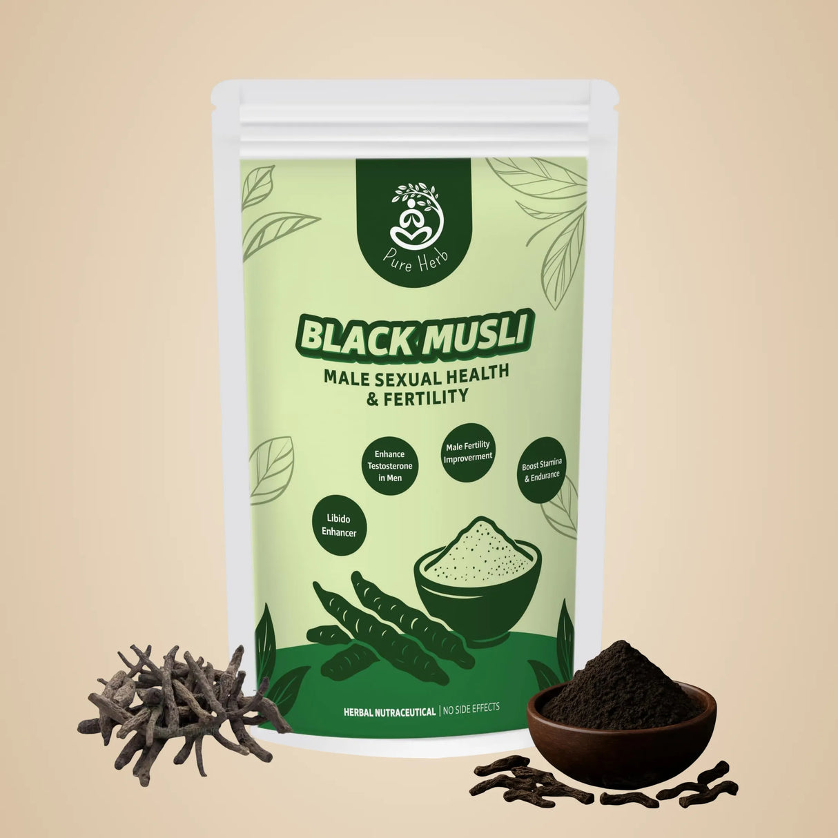 Pure Herb Premium Black Musli Powder | Strength & Vitality Support – 75g