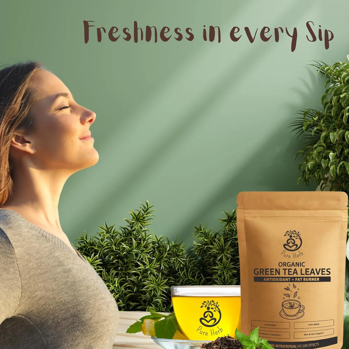 Pure Herb Organic Green Tea Leaves | Metabolism Support
