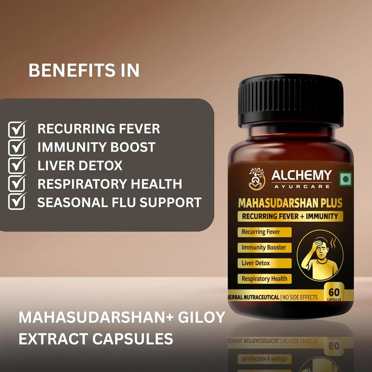 Mahasudarshan Plus Capsules for Immunity & Detox Support | Ayurvedic Wellness Formula | 60 Veg Capsules