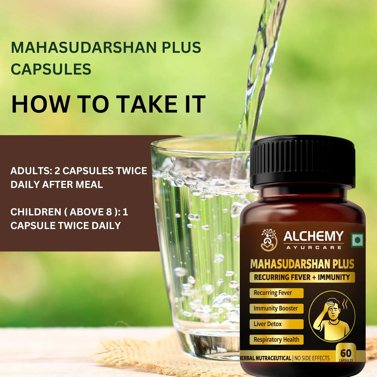 Mahasudarshan Plus Capsules for Immunity & Detox Support | Ayurvedic Wellness Formula | 60 Veg Capsules