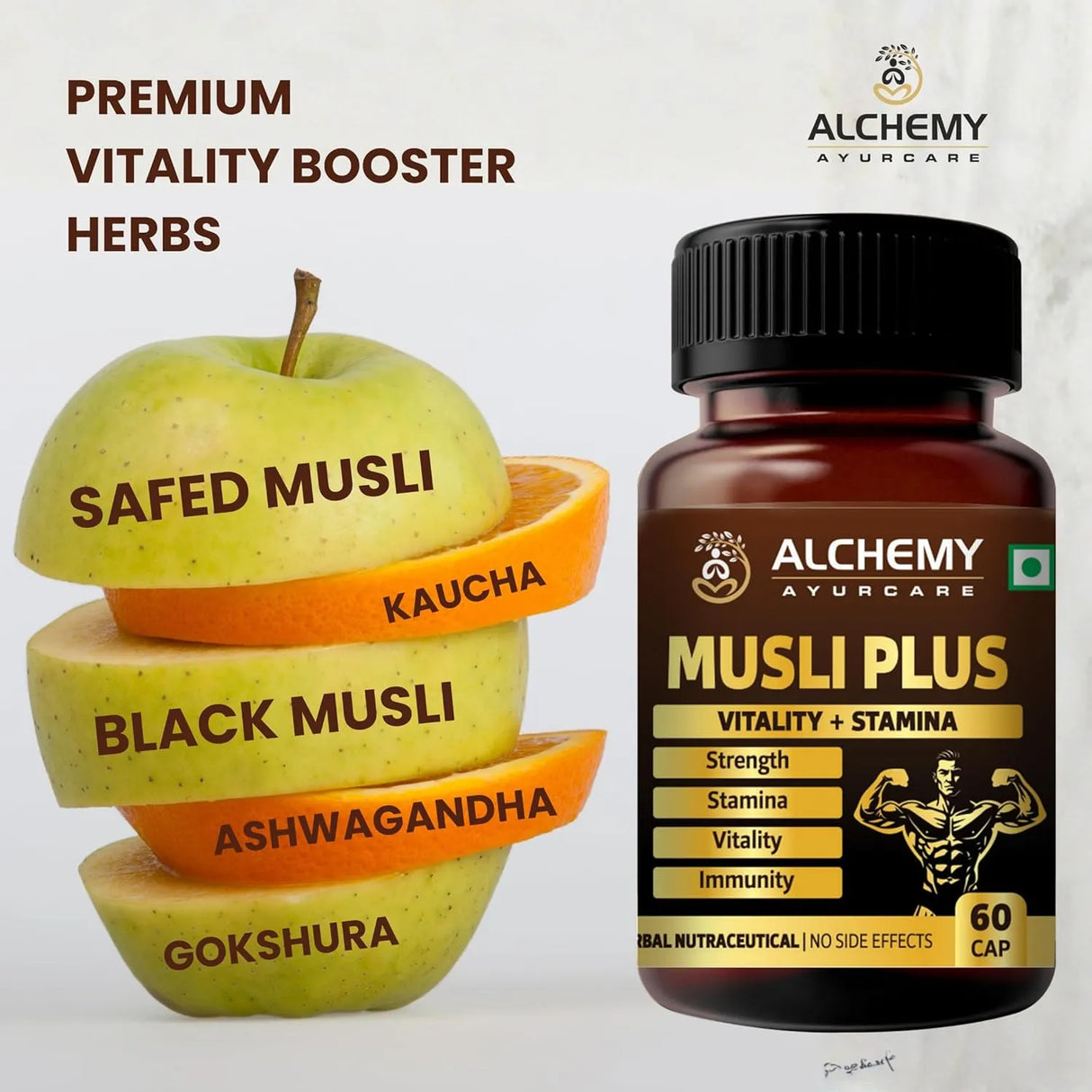 Musli Plus Capsules for Strength, Energy & Vitality | Ayurvedic Herbal Formula | Men & Women