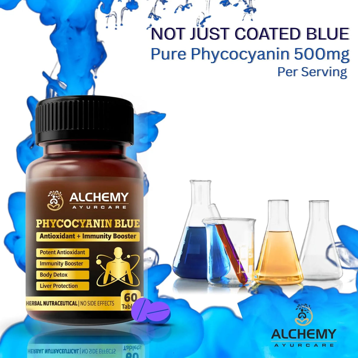 Blue Spirulina Phycocyanin Tablets | Liver Detox & Antioxidant Support