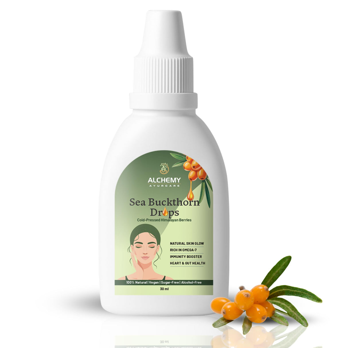 Sea Buckthorn Drops | Omega 7, Skin Glow & Immunity Support – 30ml