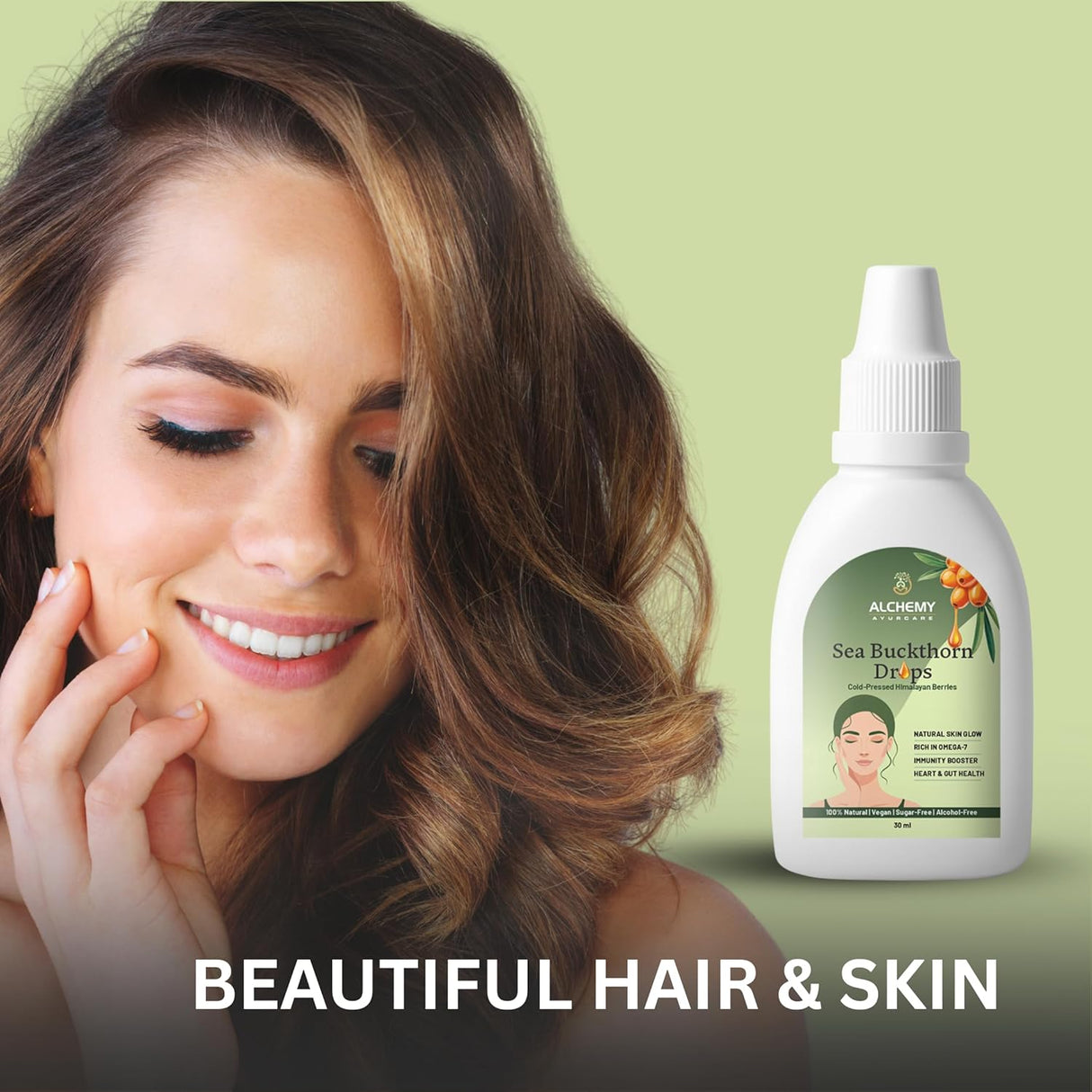 Sea Buckthorn Drops | Omega 7, Skin Glow & Immunity Support – 30ml