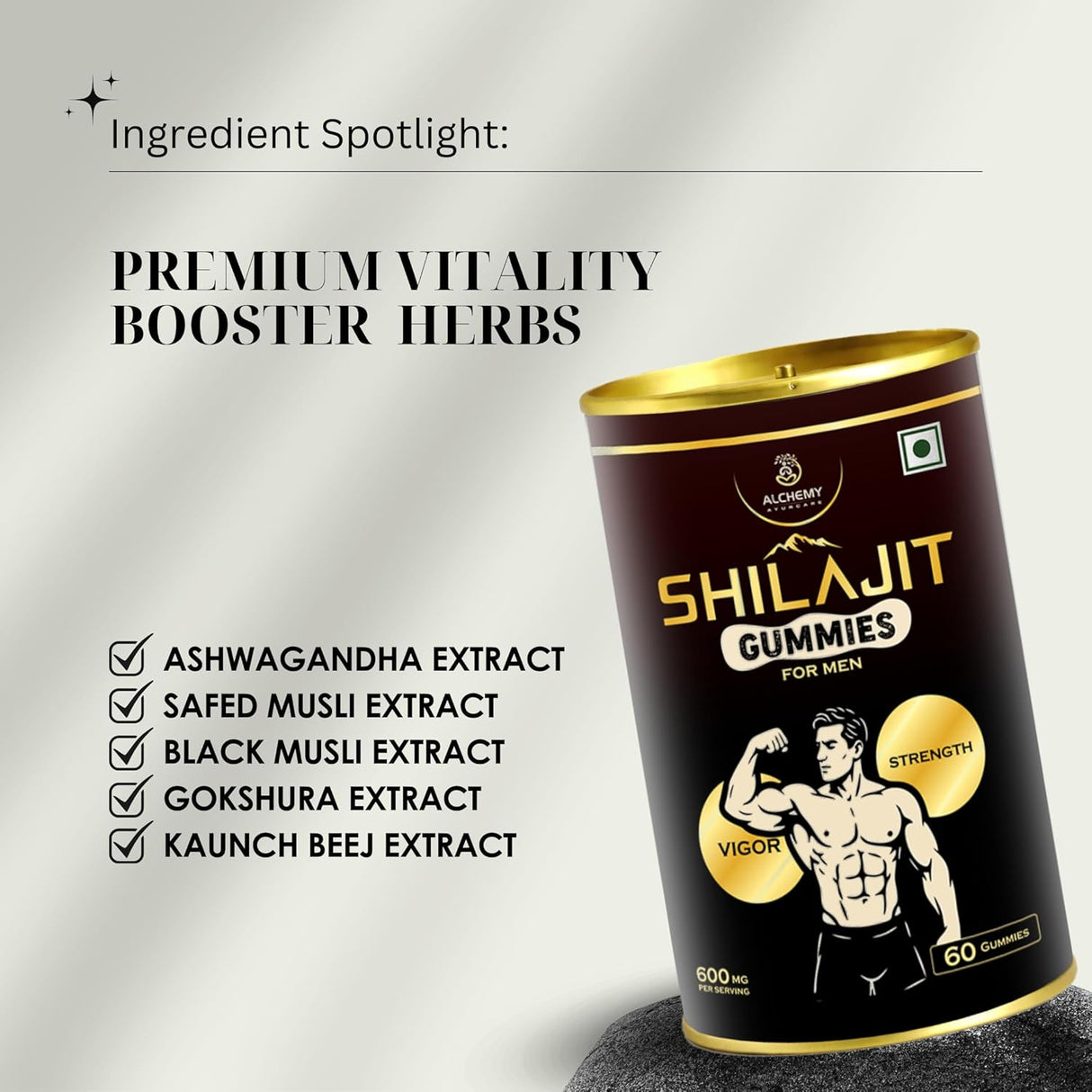 Himalayan Shilajit Gummies | Men’s Energy, Stamina & Vitality Support