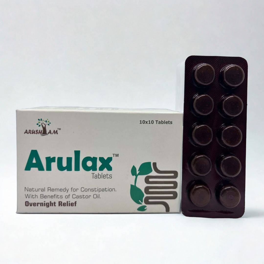 Arulax tablets packaging with a white background